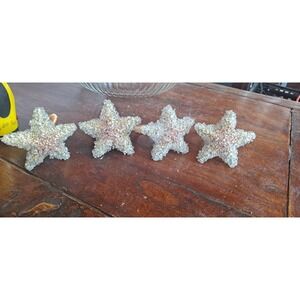 Pier 1 Imports Star Starfish Napkin Rings Set of 4 Gold Beaded